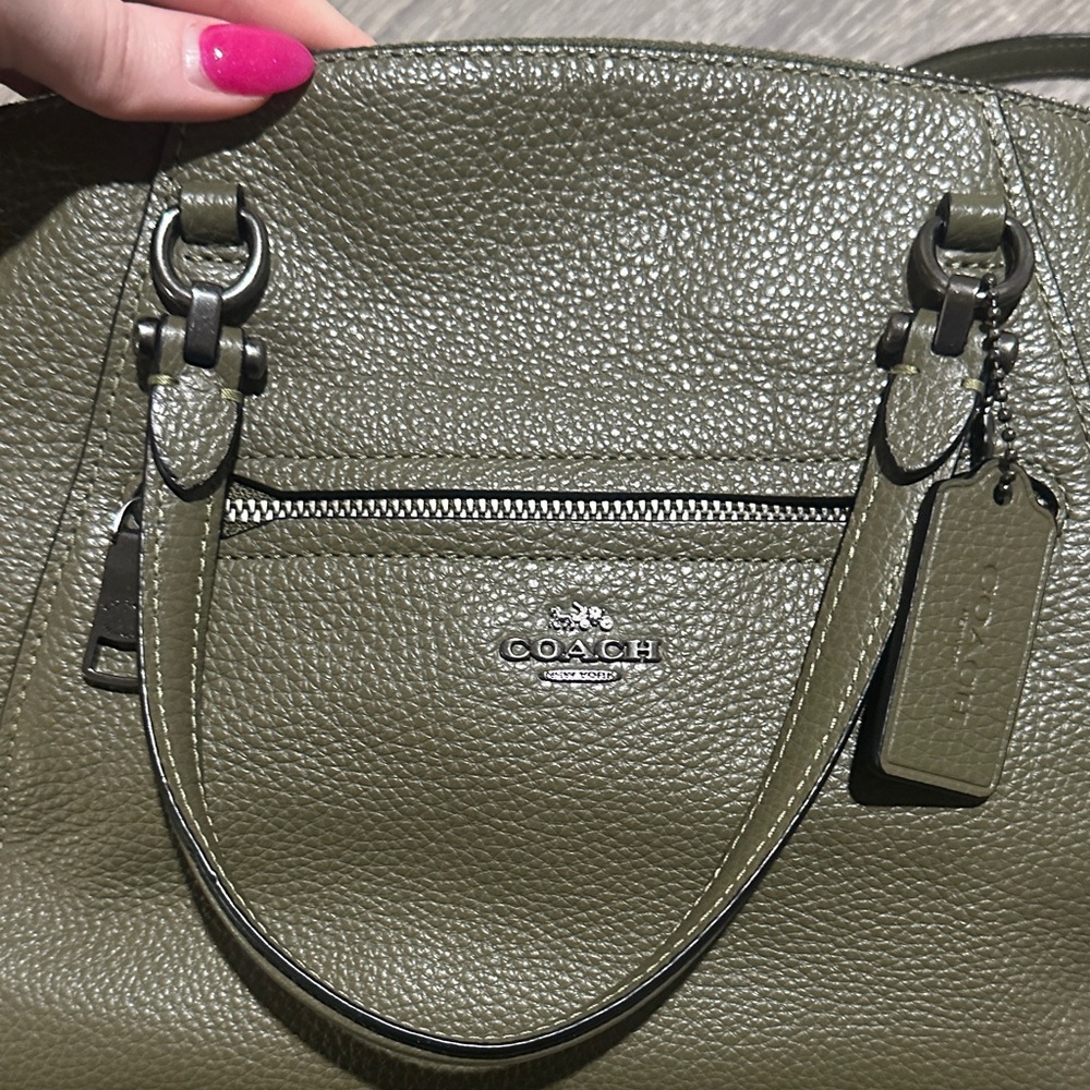 Coach Prairie Military Green Leather Satchel - Picture 4 of 6